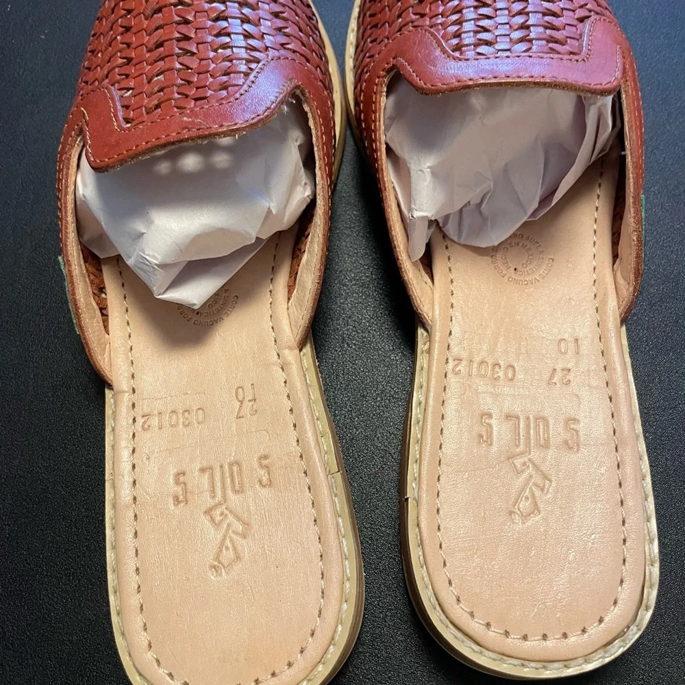 NEW!  Sols Anita Handmade Mule In Tawny Burch - Picture 4 of 5